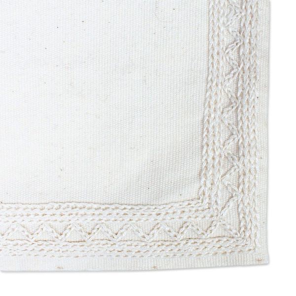 Alternate image for Alabaster White 100 Handwoven Cotton Placemats Set of 4 Alabaster Classic