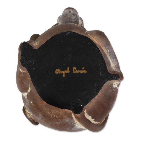 Alternate image for Ceramic Monkey Shaped Jar Replica in Brown from Mexico Monkeyshines