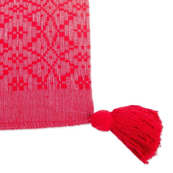 Alternate image for Red Hand Woven Cotton Cushion Cover Oaxaca Diamonds in Chili