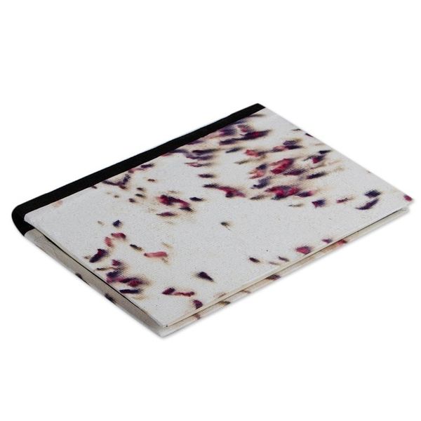 Alternate image for Fuchsia and Purple Recycled Paper Journal with Black Suede Abstract Petals