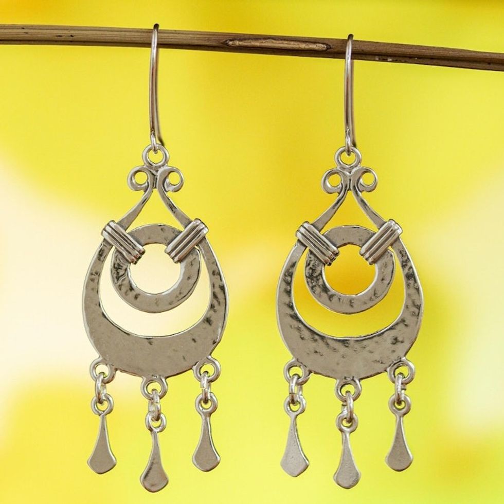 Hand Crafted Sterling Silver Chandelier Earrings 'Favorite Vintage'