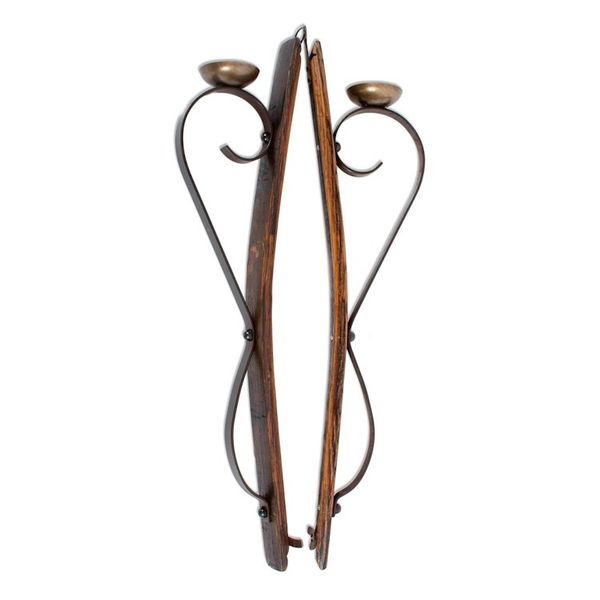 Alternate image for Rustic Barrel Stave Wall Sconces from Mexico Pair Rustic Light