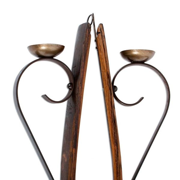 Alternate image for Rustic Barrel Stave Wall Sconces from Mexico Pair Rustic Light