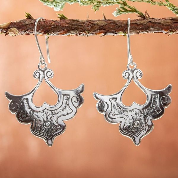 Alternate image for Artisan Crafted Sterling Silver Dangle Earrings Flor de Amor