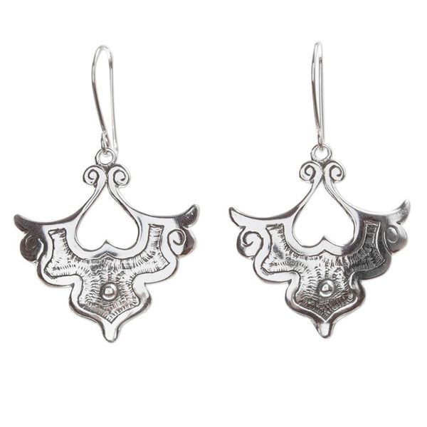 Alternate image for Artisan Crafted Sterling Silver Dangle Earrings Flor de Amor