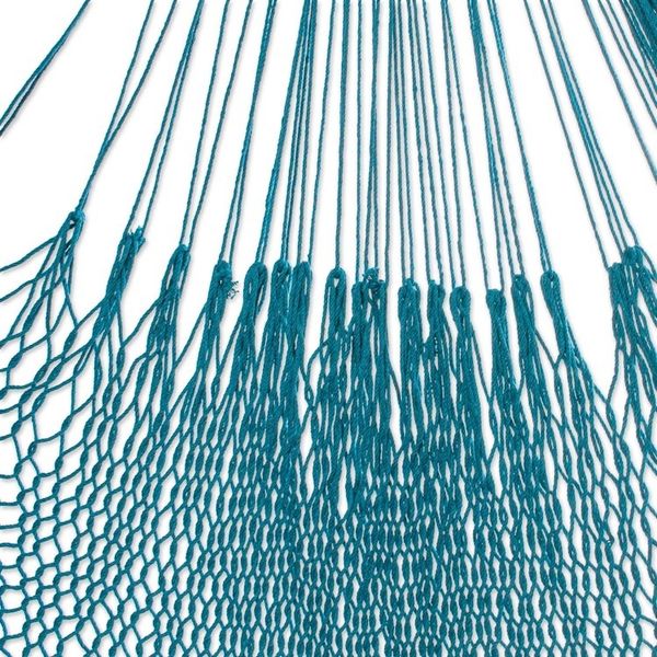 Alternate image for Teal Cotton Rope Hammock Double from Mexico Sunset Siesta in Teal
