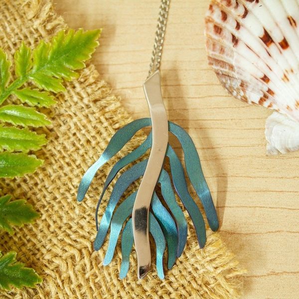 Alternate image for Titanium Coral Pendant Necklace from Mexico Swaying Coral