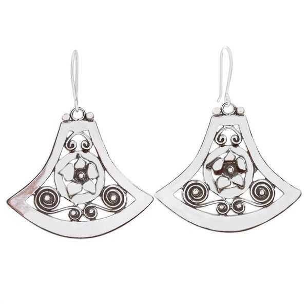 Alternate image for Flower Motif Sterling Silver Dangle Earrings Caprice