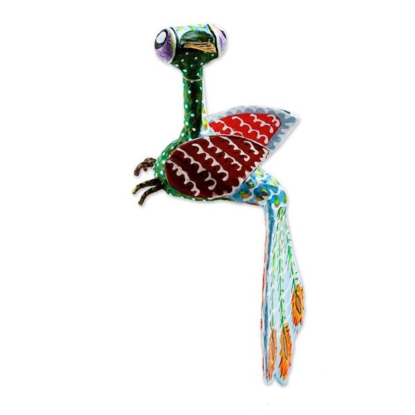Alternate image for Bird-Like Papier Mache Alebrije Sculpture Colorful Bird