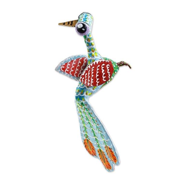 Alternate image for Bird-Like Papier Mache Alebrije Sculpture Colorful Bird
