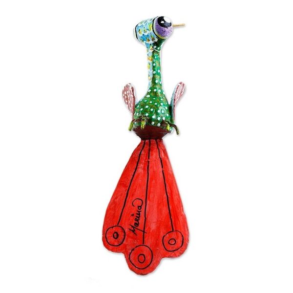 Alternate image for Bird-Like Papier Mache Alebrije Sculpture Colorful Bird