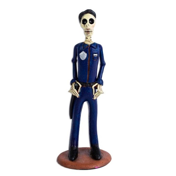 Alternate image for Ceramic Skeleton Security Guard Statuette Security Guard Catrin