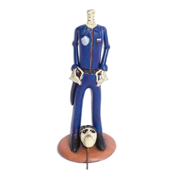 Alternate image for Ceramic Skeleton Security Guard Statuette Security Guard Catrin