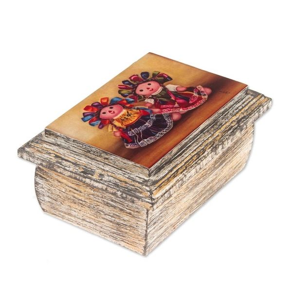 Alternate image for Decoupage Jewelry Box with Maria Doll Design from Mexico Maria Doll
