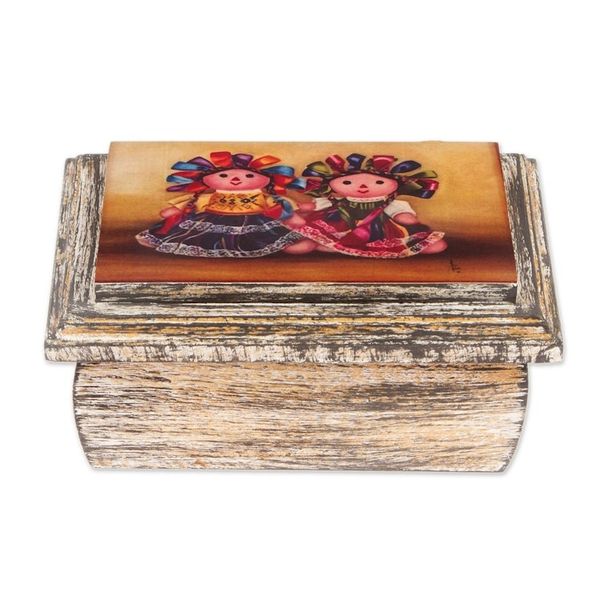 Alternate image for Decoupage Jewelry Box with Maria Doll Design from Mexico Maria Doll