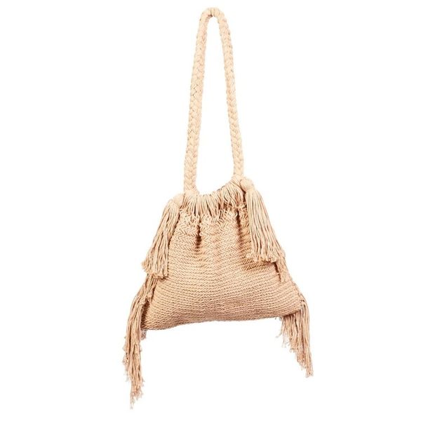 Alternate image for Handcrafted Cotton Macrame Shoulder Bag Terra Fria in Sand