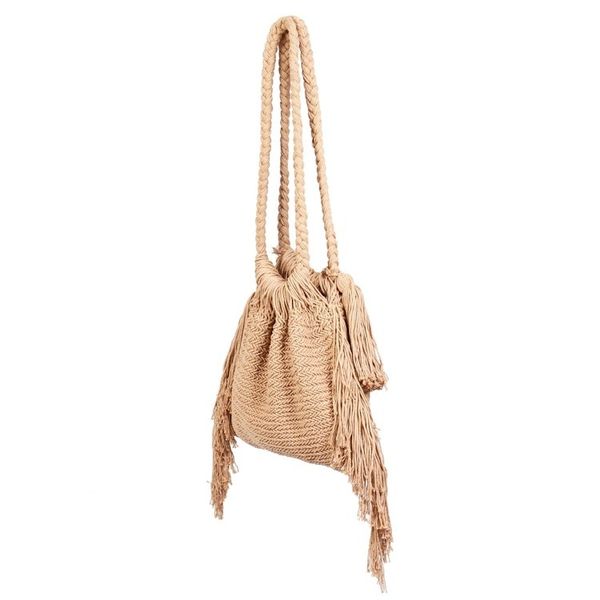 Alternate image for Handcrafted Cotton Macrame Shoulder Bag Terra Fria in Sand