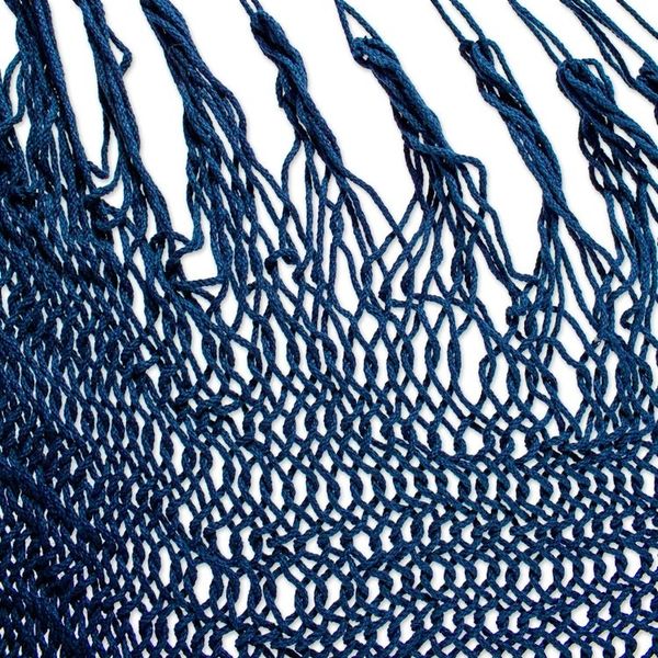 Alternate image for Fringed Navy Cotton Rope Mayan Hammock Swing from Mexico Sea Breezes in Midnight Blue