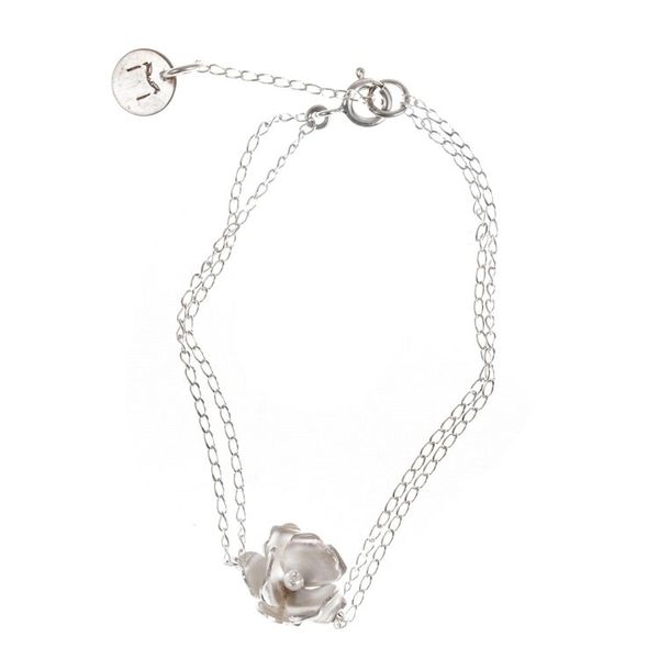 Alternate image for Handcrafted Sterling Silver Floral Bracelet from Mexico Gardenia Blossom