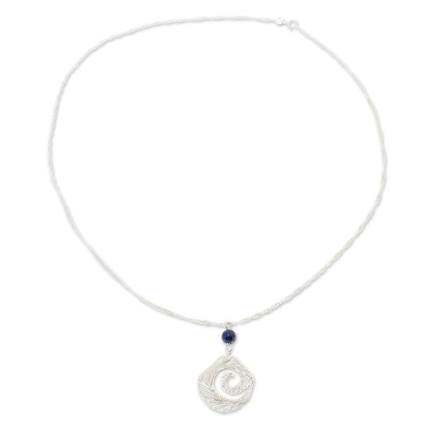 Alternate image for Lapis Lazuli Filigree Pendant Necklace in Conch Design Spiral Evolution