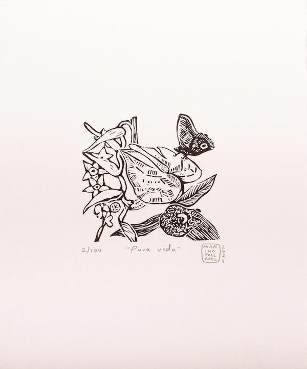 Alternate image for Limited Edition Lino Block Print Pure Life