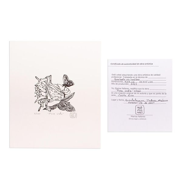 Alternate image for Limited Edition Lino Block Print Pure Life