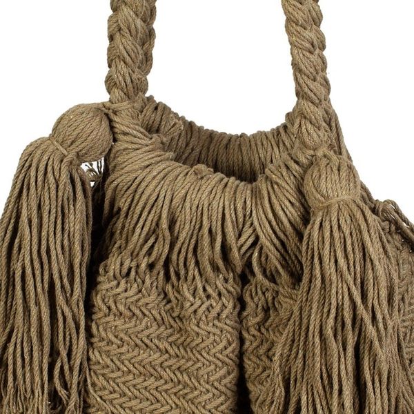 Alternate image for Green Cotton Macrame Shoulder Bag Terra Fria in Olive