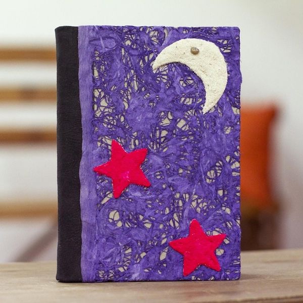 Alternate image for Handmade Journal from Mexico Moon and Stars