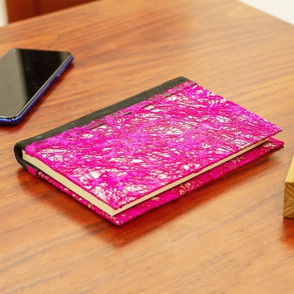 Handmade Mini Journal in Cerise 'Wild Rose'