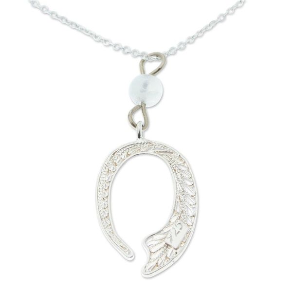Alternate image for Sterling Silver Filigree and Moonstone Pendant Necklace Lunar Movement
