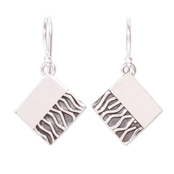 Alternate image for Handcrafted Taxco Silver Contemporary Zebra Earrings Zebra Mystique