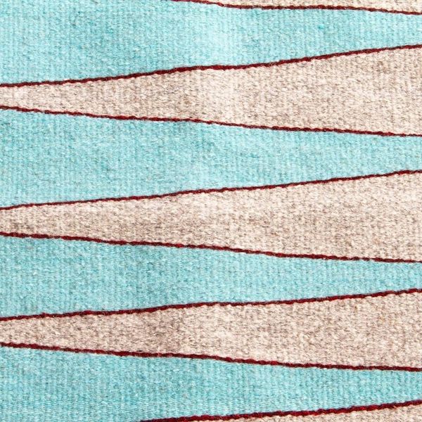 Alternate image for Hand Woven Aqua and Beige Area Rug 2x3 High Sierras