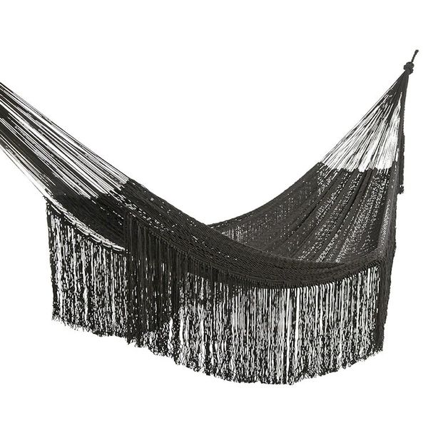 Alternate image for Black Cotton Rope Hammock Triple Mirage in Black