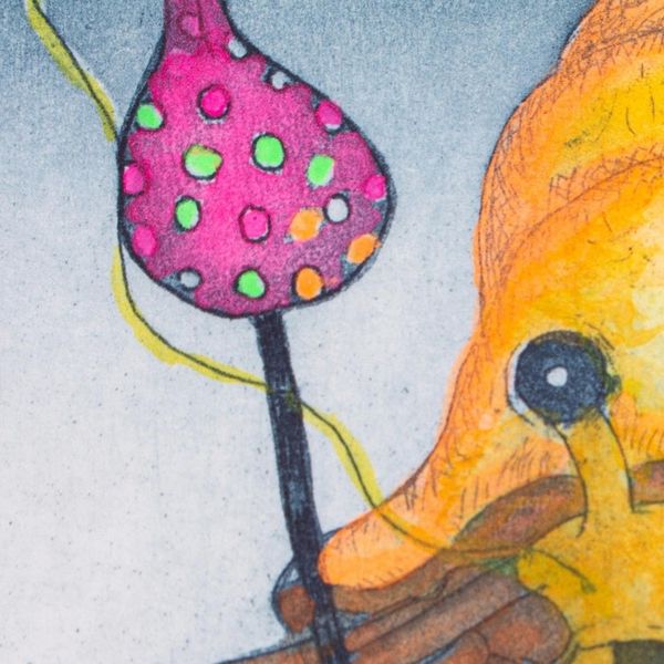 Alternate image for Original Hermit Crab Aquatint Print Hermit Crab