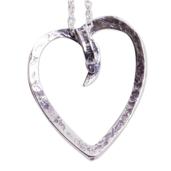 Alternate image for Sterling Silver Hammered Heart Pendant Necklace from Mexico Love of My Soul