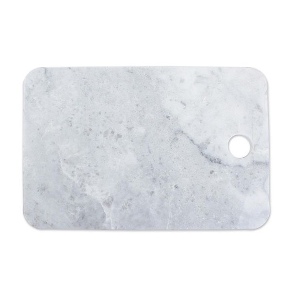 Alternate image for White and Grey Marble Cutting Board Handmade in Mexico Mesa in White