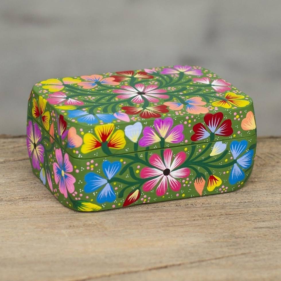 Multicolored Floral Decorative Box 'Garden Medley'