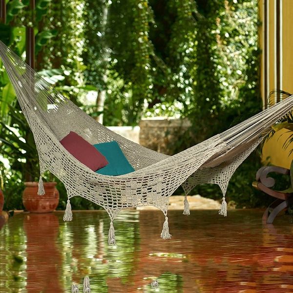 Alternate image for All Cotton Rope Hammock in Grey Triple Mirage in Grey
