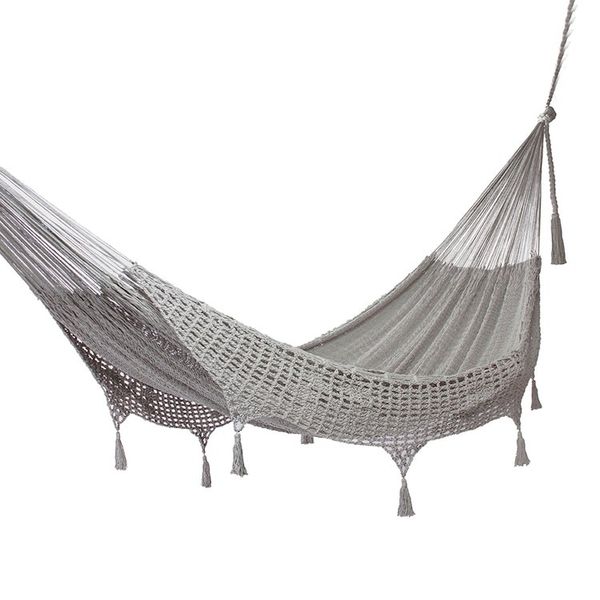 Alternate image for All Cotton Rope Hammock in Grey Triple Mirage in Grey