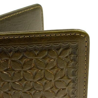 Alternate image for Army Green Embossed Leather Passport Holder from Mexico Deep Olive Traveler