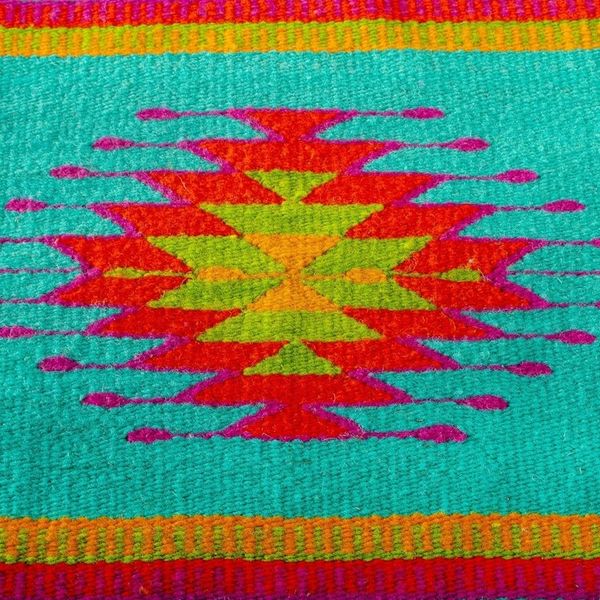 Alternate image for Colorful Wool Hand Loomed Cushion Cover Oaxacan Sunset