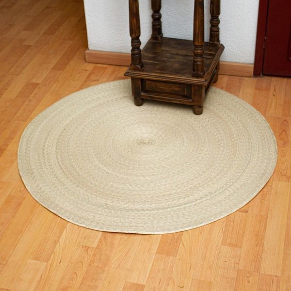 Alternate image for Double Layer Braided Palm Frond Accent Mat from Mexico Double Braided Circles