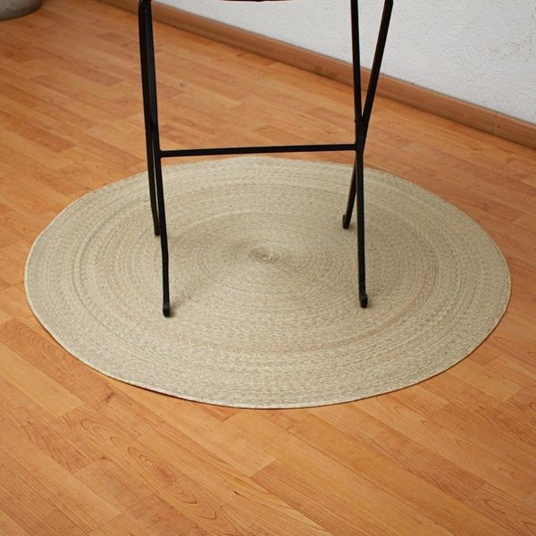 Alternate image for Double Layer Braided Palm Frond Accent Mat from Mexico Double Braided Circles