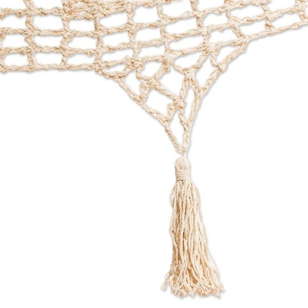 Alternate image for Beige Tasseled Cotton Hammock Triple From Mexico Veranda in Beige