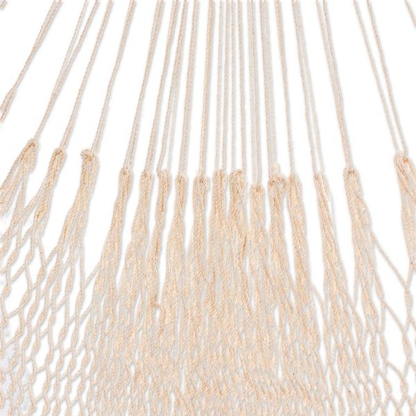 Alternate image for Beige Tasseled Cotton Hammock Triple From Mexico Veranda in Beige