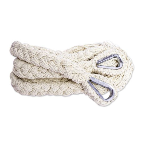 Alternate image for Beige Tasseled Cotton Hammock Triple From Mexico Veranda in Beige