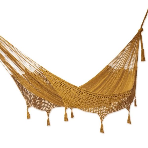 Alternate image for Hand Crafted Amber Cotton Hammock Triple Mirage in Amber