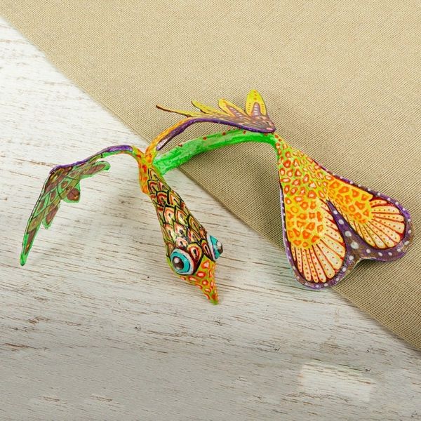 Alternate image for Bright Hand Painted Quetzalcoatl Alebrije Sculpture Colorful Quetzalcoatl