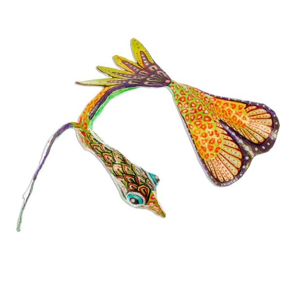 Alternate image for Bright Hand Painted Quetzalcoatl Alebrije Sculpture Colorful Quetzalcoatl
