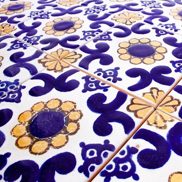 Alternate image for Talavera-Style Ceramic Tiles Set of 12 Sunflower